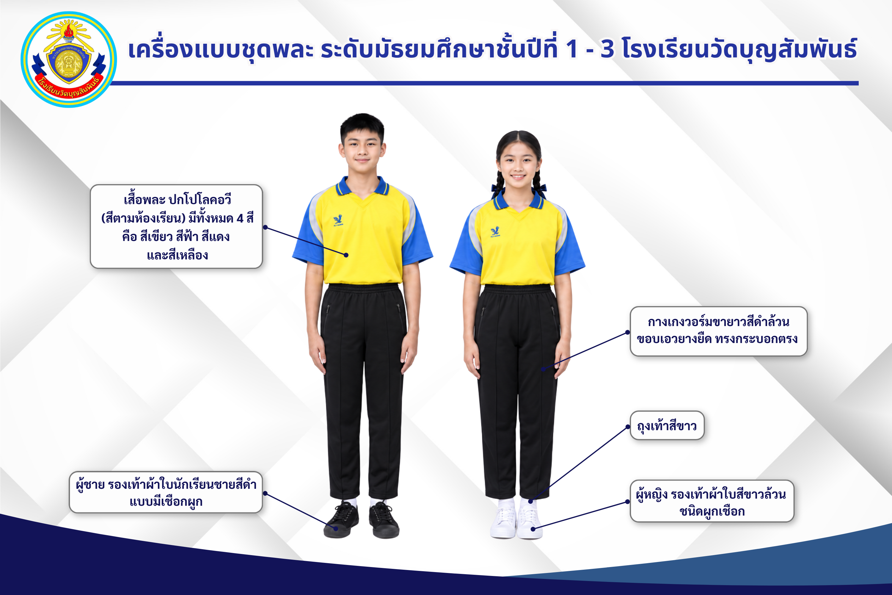 ชุดพละ มัธยมศึกษาชั้นปีที่ 1 – 3
