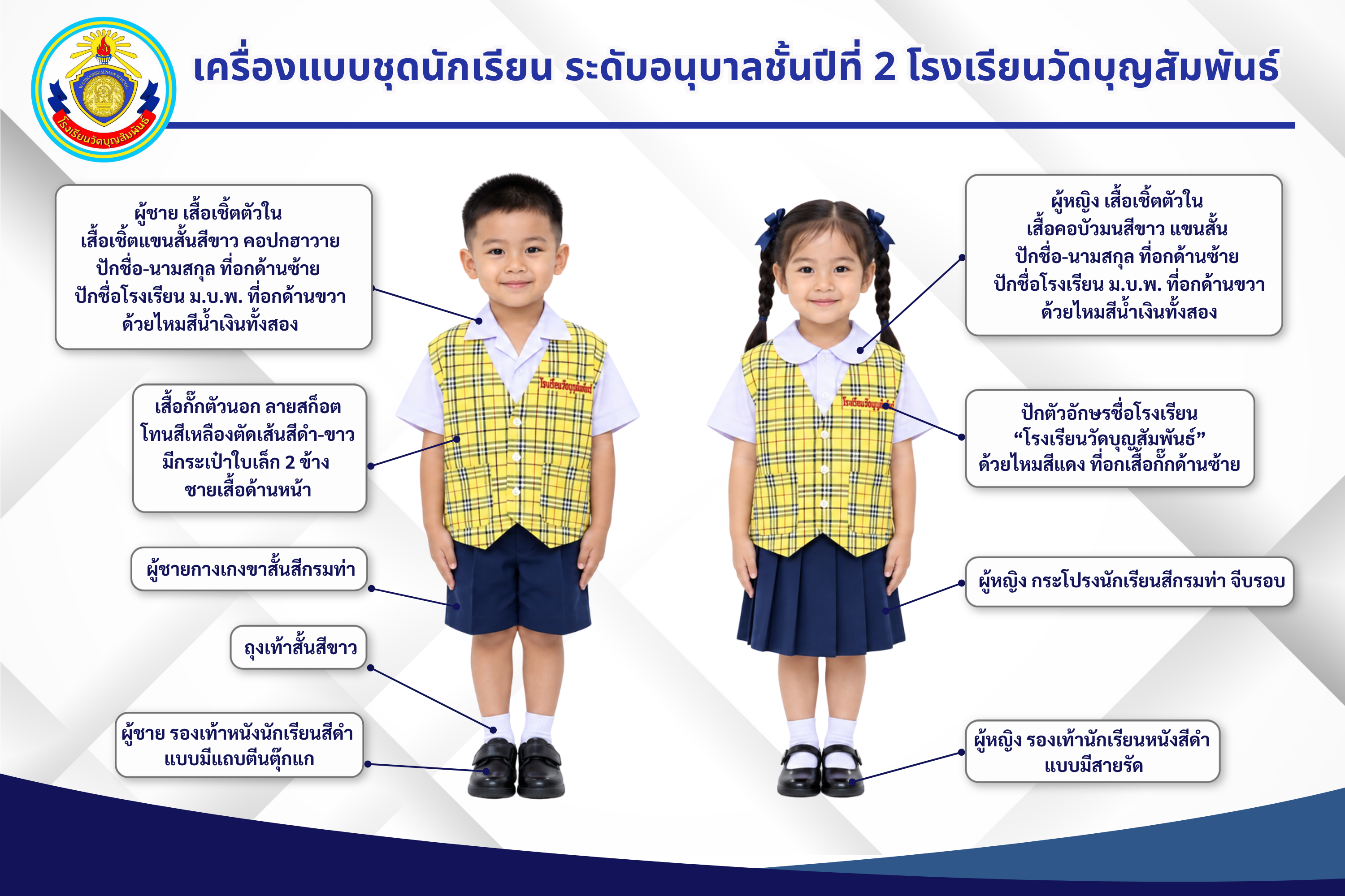 ชุดนักเรียน อนุบาลชั้นปีที่ 2